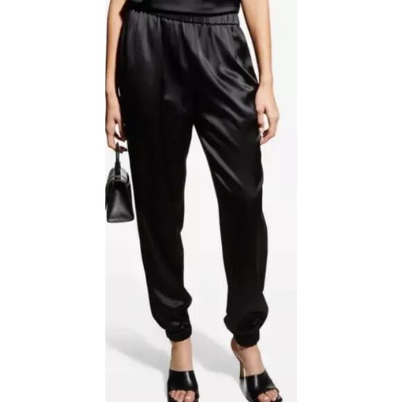 Frame Black Satin Joggers Elastic Waist sz XS NWOT - Picture 13 of 13